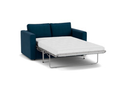 Blue Velvet 2 Seater Sofabed - Modern Fold Out Custom Sofa Bed In Easy Clean Velvet - Bromley Range