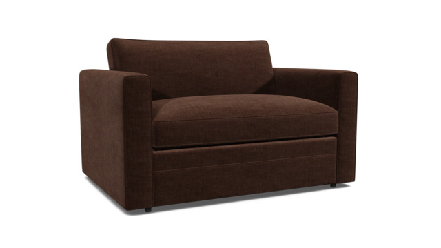 Brown Velvet Loveseat Armchair Sofabed - Modern Pull Out Chair Bed In Easy Clean Velvet - Bromley Range - image 1