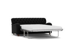 Black Velvet 3.5 Seater Sofabed - Traditional Fold Out Custom Sofa Bed In Easy Clean Velvet - Bakewell Range