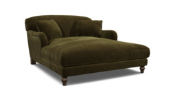 Darlings of Chelsea Evelyn Stylish Green Loveseat Chaise Day Bed - thumbnail 1