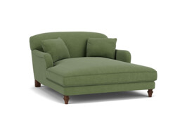 Darlings of Chelsea Evelyn Stylish Green Loveseat Chaise Day Bed - thumbnail 1