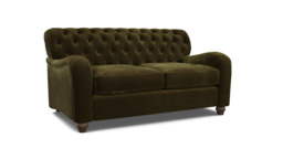 Green Linen 2 Seater Sofabed - Traditional Button Back Custom Sofa - Bakewell Range