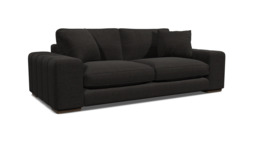 Black Velvet 4 Seater Sofa - Modern Scatter Back Custom Sofa In Easy Clean Velvet - Epping Range