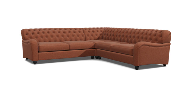Red 3.5 Seater Corner Sofa - Traditional Chesterfield Style Fabric Luxury Premium Corner Sofa - Bakewell Range - image 1