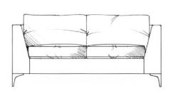 Red Velvet 3 Seater Sofa - Modern Style Custom Sofa In Easy Clean Velvet - Clapham Range - thumbnail 2
