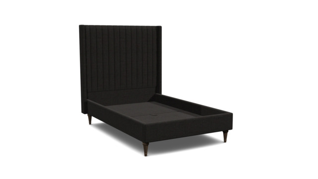 Black Velvet Double Bed Frame - Modern Style Bed With Headboard In Easy Clean Velvet - Wokingham Range - image 1