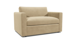 Cream Fabric Loveseat Armchair Sofabed - Modern Pull Out Chair Bed - Bromley Range