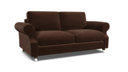Brown Velvet 3 Seater Sofabed - Traditional Fold Out Custom Sofa Bed In Easy Clean Velvet - Kendal Range - thumbnail 1