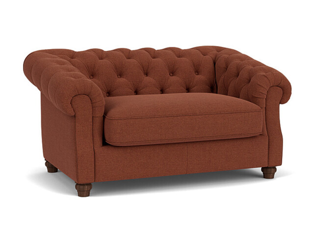 Red Velvet Loveseat Armchair - Traditional Snuggler Cuddler Custom Arm Chair In Easy Clean Velvet - Wantage Range - image 1