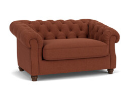 Red Velvet Loveseat Armchair - Traditional Snuggler Cuddler Custom Arm Chair In Easy Clean Velvet - Wantage Range