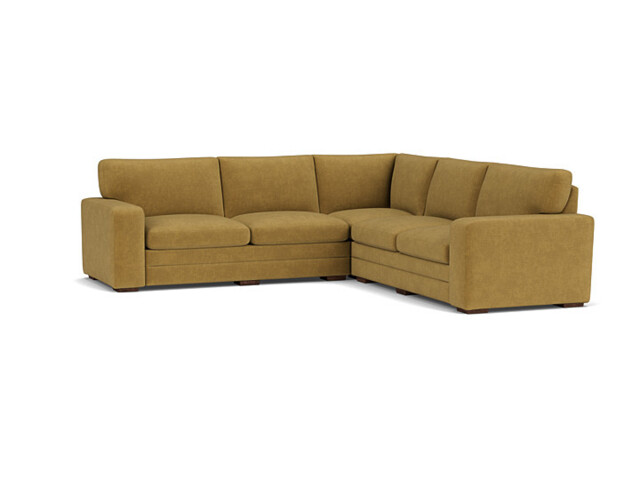 Yellow Velvet 3X3 Seater Corner Sofa - Modern Style Custom Sofa In Stain Resistant Velvet - Sloane Range - image 1