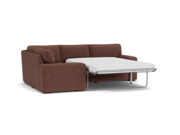Purple Velvet 3X1.5 Seater Corner Sofabed - Modern Fold Out Custom Sofa Bed In Easy Clean Velvet - Sloane Range - thumbnail 1