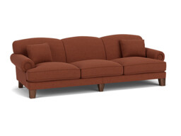 Red Velvet 5 Seater Sofa - Traditional Style Custom Sofa In Easy Clean Velvet - Thatcham Range - thumbnail 1
