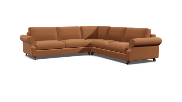 Orange 3.5 Seater Corner Sofa - Modern Style Fabric Luxury Premium Corner Sofa - Kendal Range - image 1