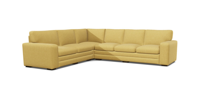 Yellow Velvet 4X3 Seater Corner Sofa - Modern Style Custom Sofa In Stain Resistant Velvet - Sloane Range - image 1