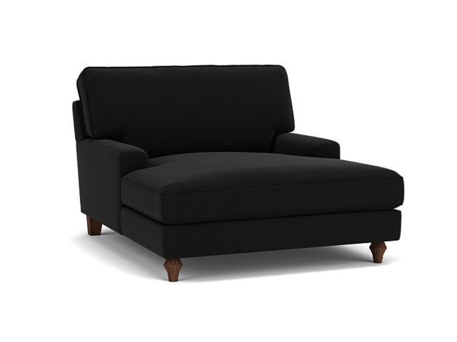 Darlings of Chelsea Whinfell Stylish Black Loveseat Chaise Day Bed - image 1