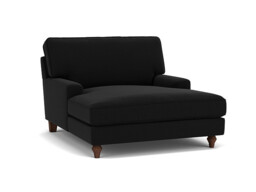 Darlings of Chelsea Whinfell Stylish Black Loveseat Chaise Day Bed - thumbnail 1