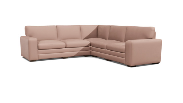 Pink Velvet 3X3 Seater Corner Sofabed - Modern Fold Out Custom Sofa Bed In Stain Resistant Velvet - Sloane Range - image 1