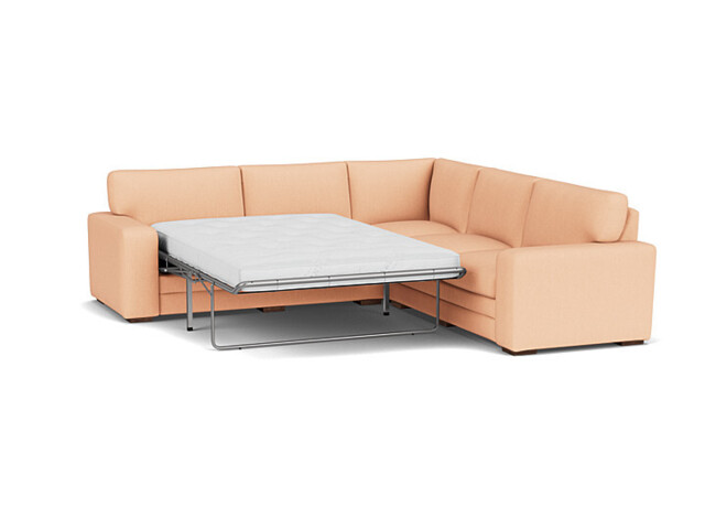 Pink Velvet 3X3 Seater Corner Sofabed - Modern Fold Out Custom Sofa Bed In Stain Resistant Velvet - Sloane Range - image 1