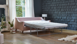 Pink Velvet 2 Seater Sofabed - Modern Fold Out Custom Sofa Bed In Stain Resistant Velvet - Weymouth Range - thumbnail 4