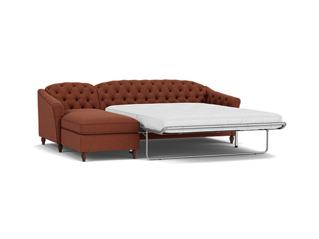 Sophisticated Payton Red 3 Seater Versatile Chaise Sofa Bed, Deep Button Detailing and Customisable - Darlings of Chelsea - image 1