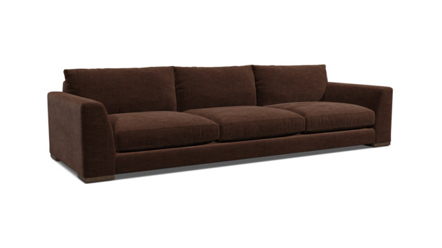 Brown Velvet 4 Seater Sofa - Modern Style Custom Sofa In Easy Clean Velvet - Kingston Range - image 1