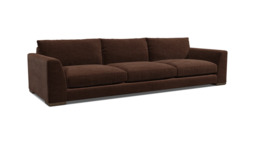 Brown Velvet 4 Seater Sofa - Modern Style Custom Sofa In Easy Clean Velvet - Kingston Range
