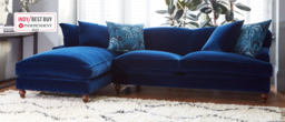 Pink Velvet 4 Seater Left Corner Sofa - Traditional Style Custom Sofa In Stain Resistant Velvet - Galloway Range - thumbnail 8