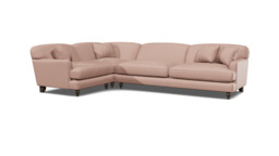 Pink Velvet 4 Seater Left Corner Sofa - Traditional Style Custom Sofa In Stain Resistant Velvet - Galloway Range