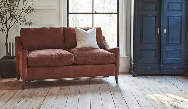 Brown Tan 3 Seater Leather Sofa -Modern Contemporary Style Medium Premium Top Grain Leather Sofa - Weymouth Range - image 1