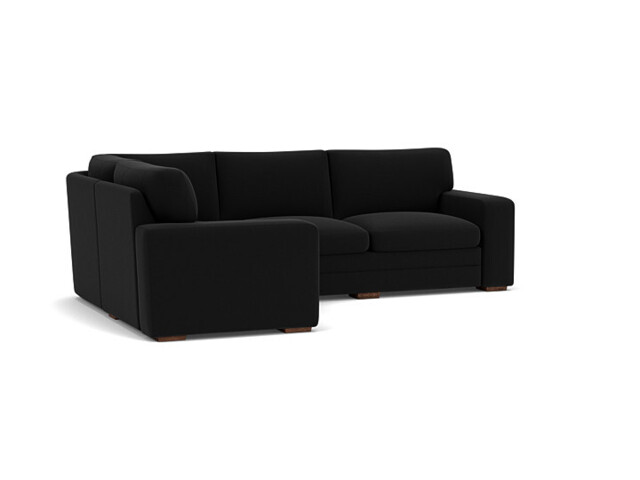 Black Velvet 3X1.5 Seater Corner Sofa - Modern Fold Out Custom Sofa Bed In Easy Clean Velvet - Sloane Range - image 1