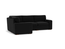 Black Velvet 3X1.5 Seater Corner Sofa - Modern Fold Out Custom Sofa Bed In Easy Clean Velvet - Sloane Range