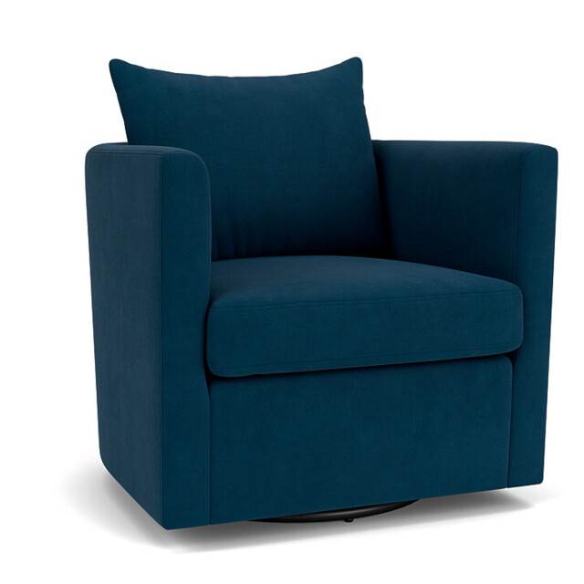 Blue Velvet Armchair - Modern Accent Custom Arm Chair In Easy Clean Velvet - Tottenham Range - image 1