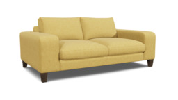 Yellow Velvet 2.5 Seater Sofa - Modern Style Custom Sofa In Stain Resistant Velvet - Kingly Range - thumbnail 1