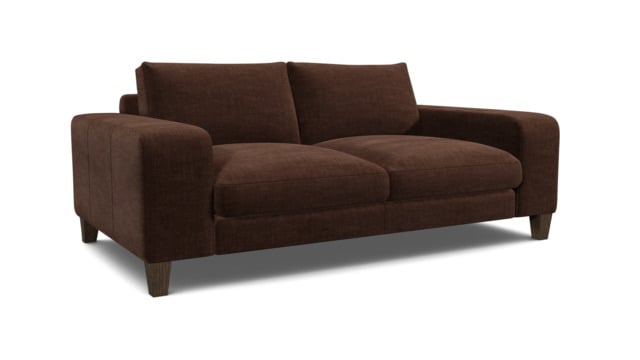 Brown Velvet 2.5 Seater Sofa - Modern Style Custom Sofa In Easy Clean Velvet - Kingly Range - image 1
