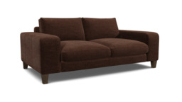 Brown Velvet 2.5 Seater Sofa - Modern Style Custom Sofa In Easy Clean Velvet - Kingly Range - thumbnail 1
