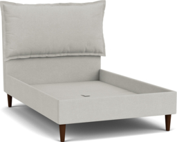 Cream Fabric Double Bed Frame - Traditional Low End With Large Headboard - Lyndhurst Range - thumbnail 2