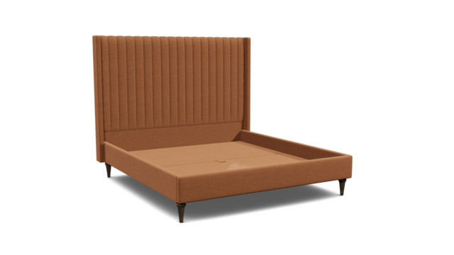 Orange Velvet Super King Size Bed Frame - Modern Style Bed With Headboard In Stain Resistant Velvet - Wokingham Range - image 1