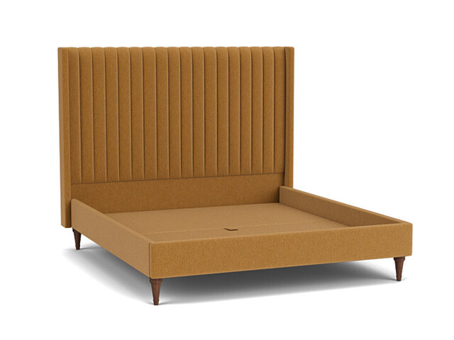 Orange Velvet Super King Size Bed Frame - Modern Style Bed With Headboard In Stain Resistant Velvet - Wokingham Range - image 1
