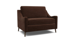 Brown Velvet Loveseat Armchair Sofabed - Modern Pull Out Chair Bed In Easy Clean Velvet - Weymouth Range