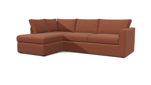 Red Velvet 5 Seater Sofa With Chaise - Modern Style Custom Sofa In Easy Clean Velvet - Portland Range - image 1