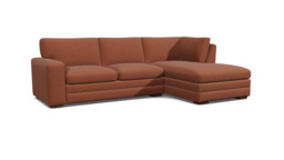 Red Velvet 3 Seater Sofa With Right Chaise - Modern Style Custom Sofa In Easy Clean Velvet - Sloane Range - thumbnail 1