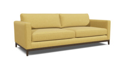 Yellow Velvet 2 Seater Sofa - Modern Style Custom Sofa In Stain Resistant Velvet - Darwin Range - thumbnail 1