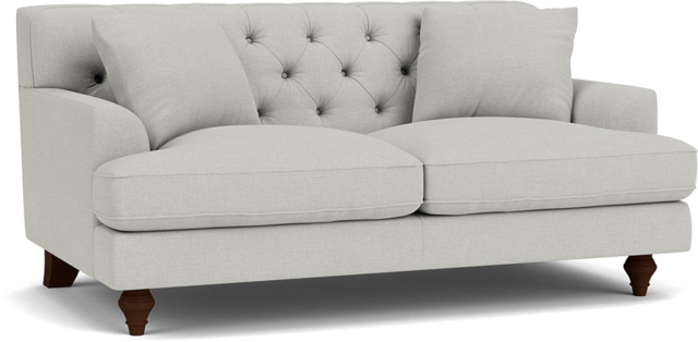 Light Grey Fabric 2 Seater Sofa - Traditional Button Back Custom Sofa - Charnwood Range