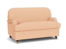 Pink Velvet Loveseat Armchair - Traditional Snuggler Cuddler Custom Arm Chair In Stain Resistant Velvet - Helston Range