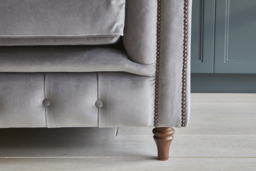 Brown Tan 2 Seater Leather Sofa -Traditional Chesterfield Style Button Back Small Premium Top Grain Leather Sofa - Harrington Range - thumbnail 7