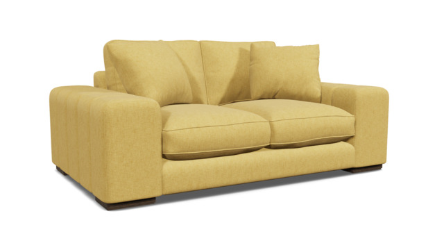 Yellow Velvet 2 Seater Sofa - Modern Style Custom Sofa In Stain Resistant Velvet - Epping Range - image 1