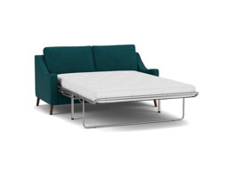 Teal Velvet 3.5 Seater Sofabed - Modern Fold Out Custom Sofa Bed In Stain Resistant Velvet - Weymouth Range - thumbnail 1