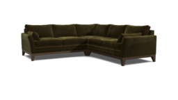 Green 3 Seater Corner Sofa - Modern Style Fabric Luxury Premium Corner Sofa - Exmouth Range - thumbnail 1