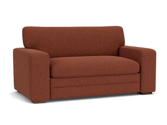Red Velvet Loveseat Armchair - Modern Snuggle Cuddler Custom Arm Chair In Easy Clean Velvet - Sloane Range - image 1